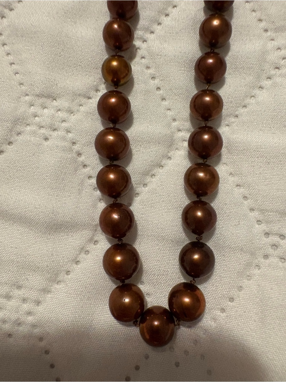 Chocolate Pearl Necklace with Sterling Silver Clasp - Picture 3 of 5